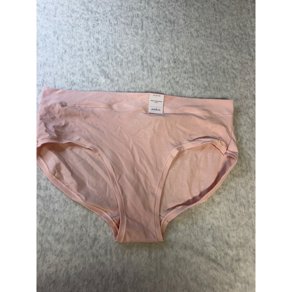 Auden Pink Cotton 4-Way Stretch‎ Hipster Panties Plus Size 3X 24-26 NWT